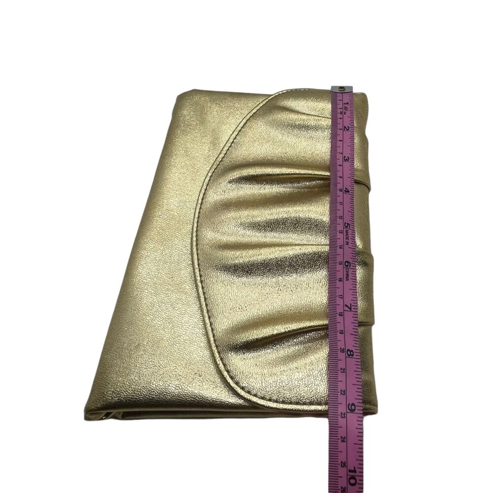 Avon Polished Gold Evening Bag 1978 Pleated Clutch Purse Party New Years w/ Box - Picture 5 of 16